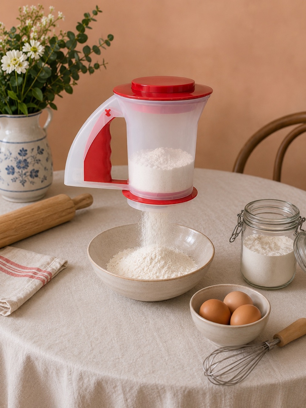 NWT Tupperware Sift 'N Store Sifter/ 8.8 oz/250 ml sifter and storage containe